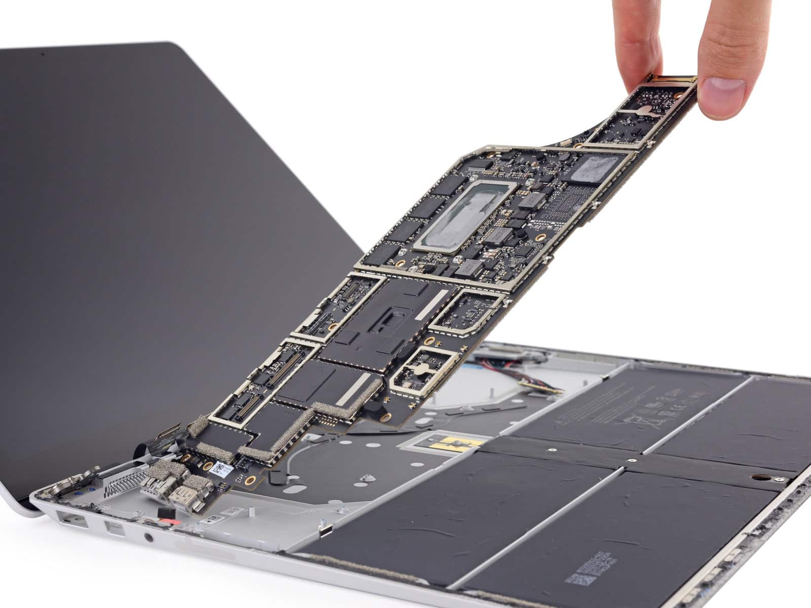 Microsoft Surface repair - laptop opened