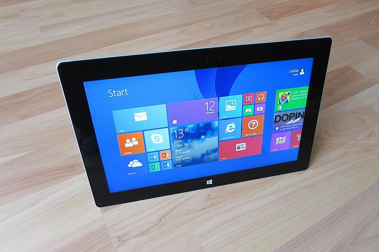 Microsoft Surface Tablet on a table